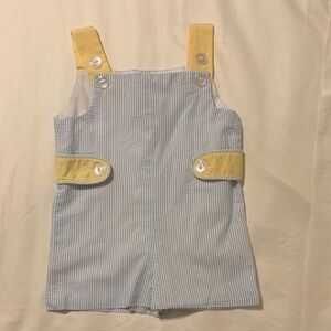 The Beaufort Bonnet Company Blue and Yellow Striped Overalls